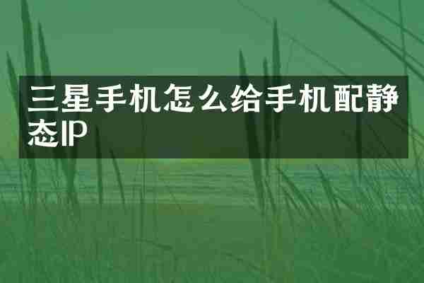 三星手机怎么给手机配静态IP