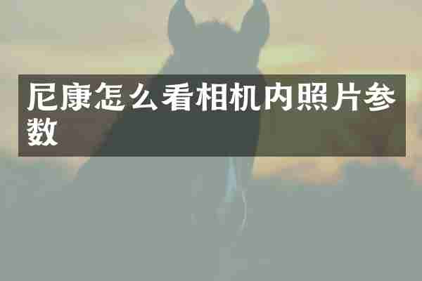 尼康怎么看相机内照片参数