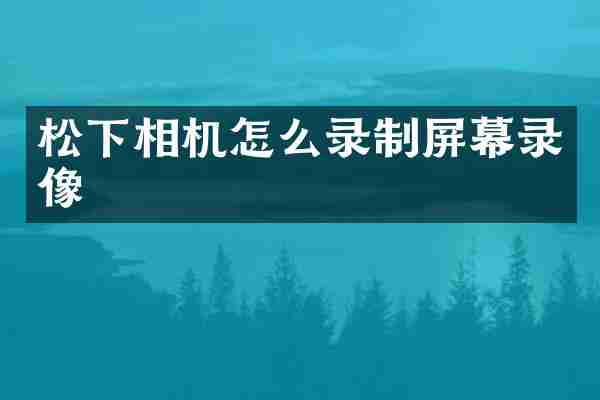 松下相机怎么录制屏幕录像