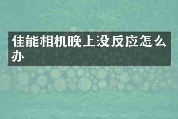 佳能相机晚上没反应怎么办