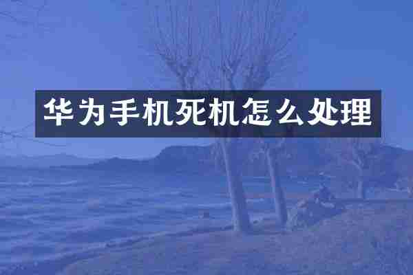 华为手机死机怎么处理