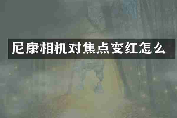 尼康相机对焦点变红怎么