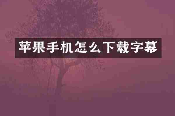 苹果手机怎么下载字幕