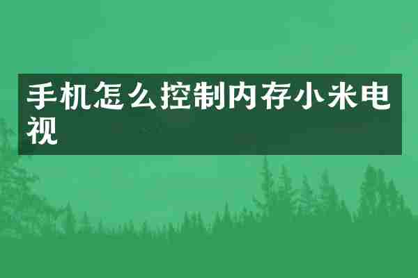手机怎么控制内存小米电视