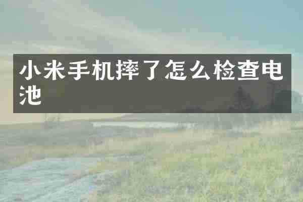 小米手机摔了怎么检查电池