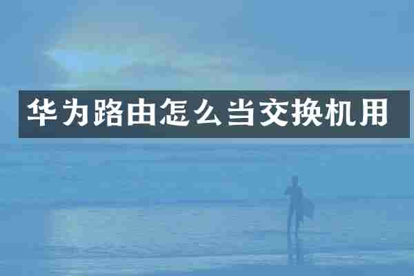 华为路由怎么当交换机用