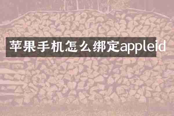 苹果手机怎么绑定appleid