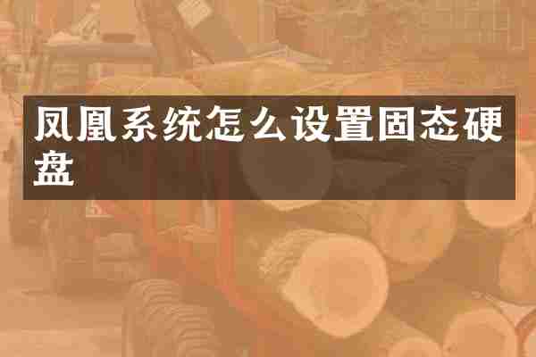 凤凰系统怎么设置固态硬盘