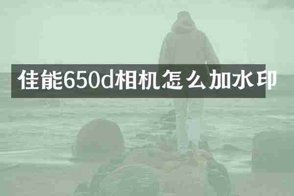 佳能650d相机怎么加水印
