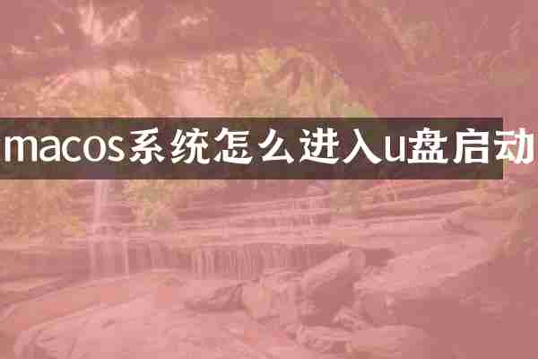 macos系统怎么进入u盘启动