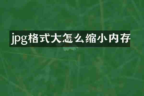 jpg格式大怎么缩小内存
