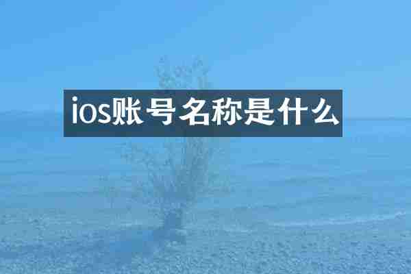 ios账号名称是什么