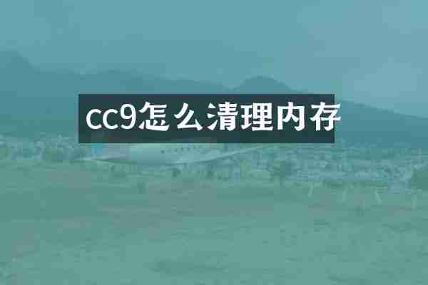 cc9怎么清理内存