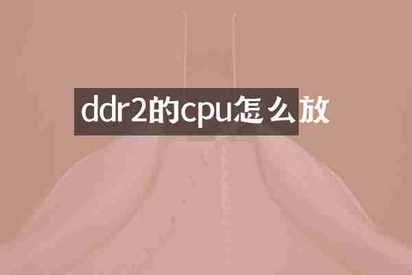 ddr2的cpu怎么放