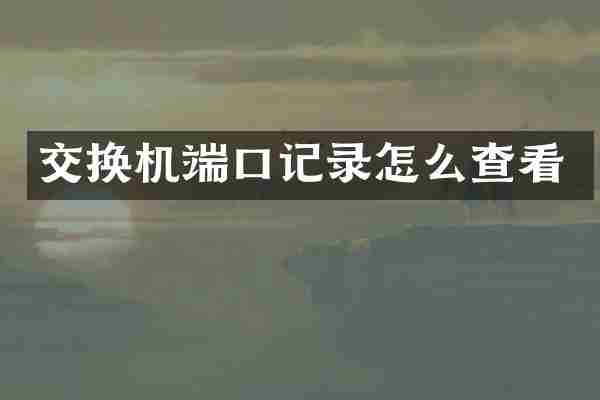 交换机端口记录怎么查看