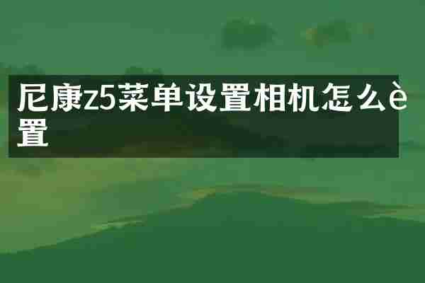 尼康z5菜单设置相机怎么设置