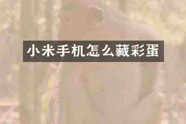 小米手机怎么藏彩蛋