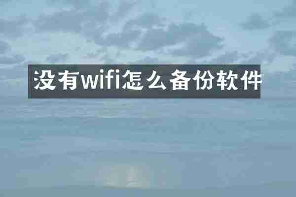 没有wifi怎么备份软件