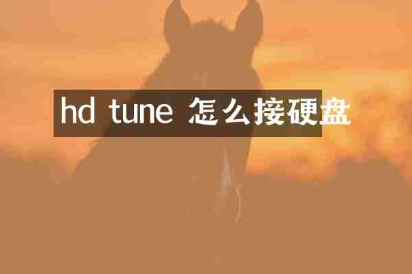 hd tune 怎么接硬盘