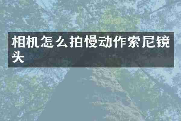 相机怎么拍慢动作索尼镜头