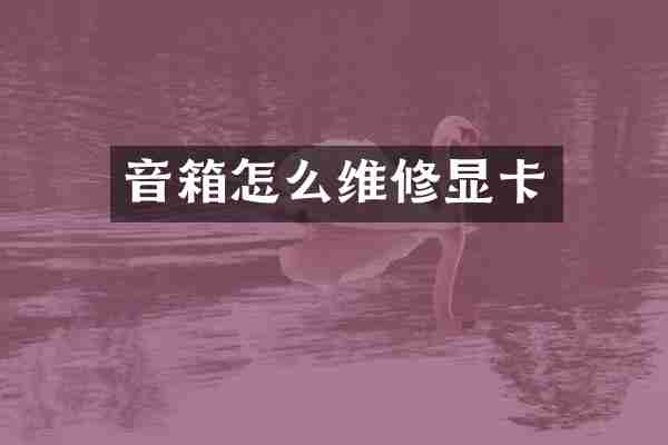 音箱怎么维修显卡