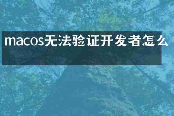 macos无法验证开发者怎么办