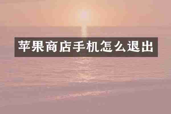 苹果商店手机怎么退出