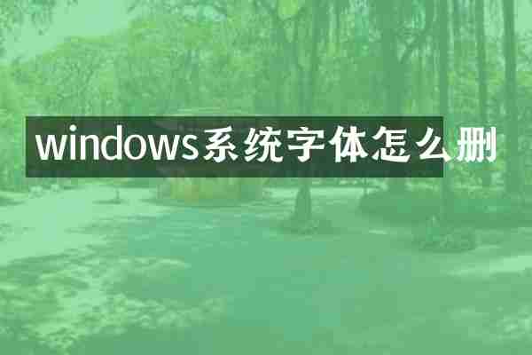 windows系统字体怎么删