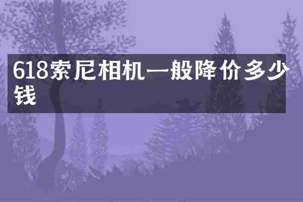 618索尼相机一般降价多少钱