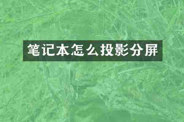笔记本怎么投影分屏