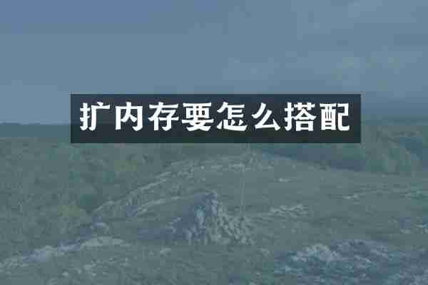 扩内存要怎么搭配