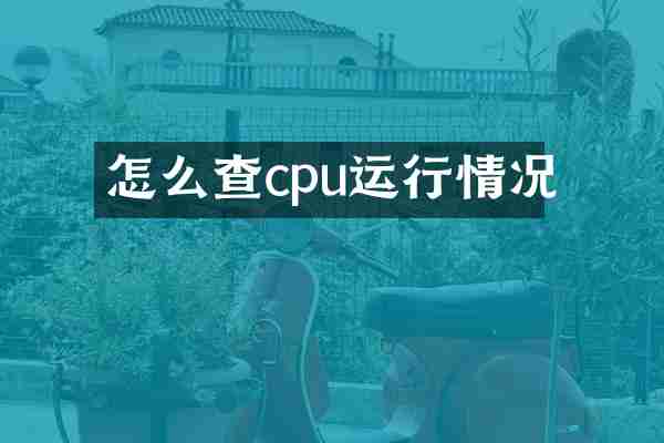 怎么查cpu运行情况