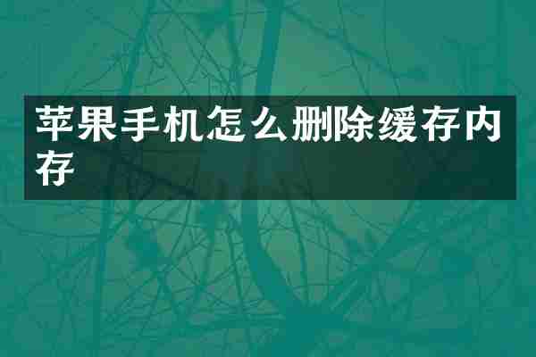 苹果手机怎么删除缓存内存