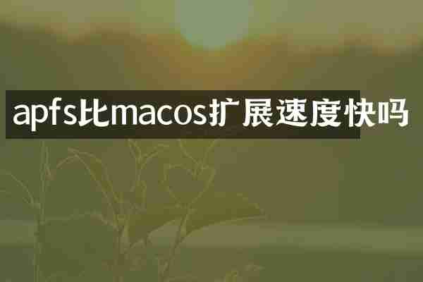 apfs比macos扩展速度快吗
