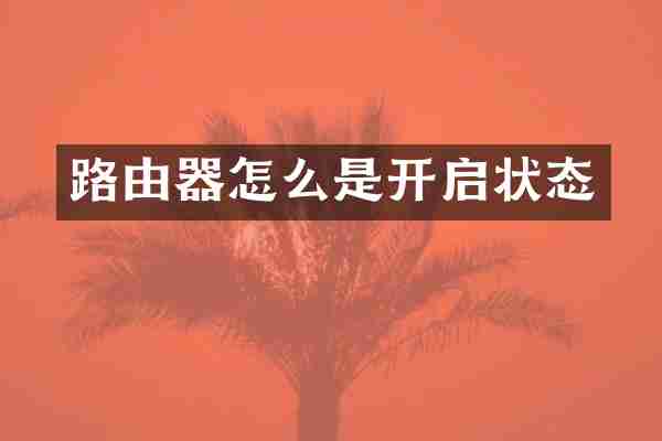 路由器怎么是开启状态