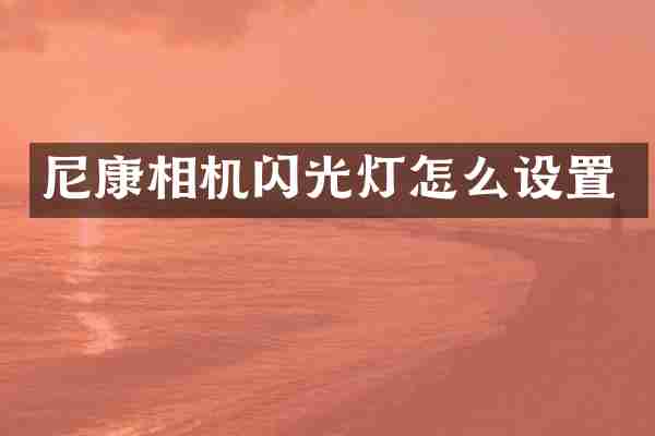 尼康相机闪光灯怎么设置