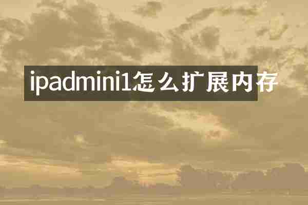 ipadmini1怎么扩展内存