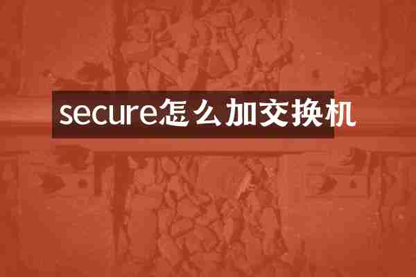 secure怎么加交换机
