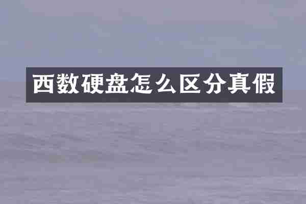 西数硬盘怎么区分真假