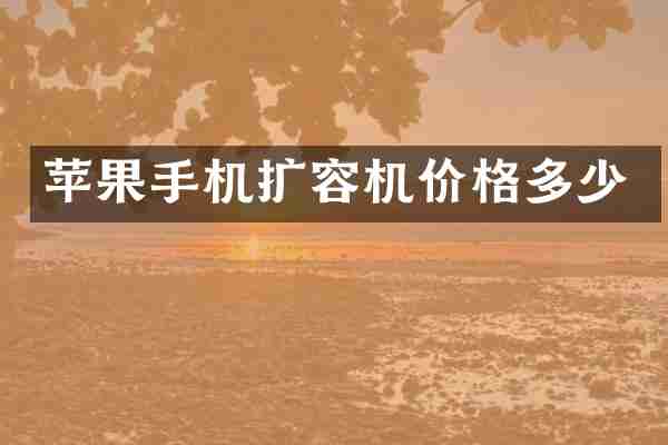 苹果手机扩容机价格多少