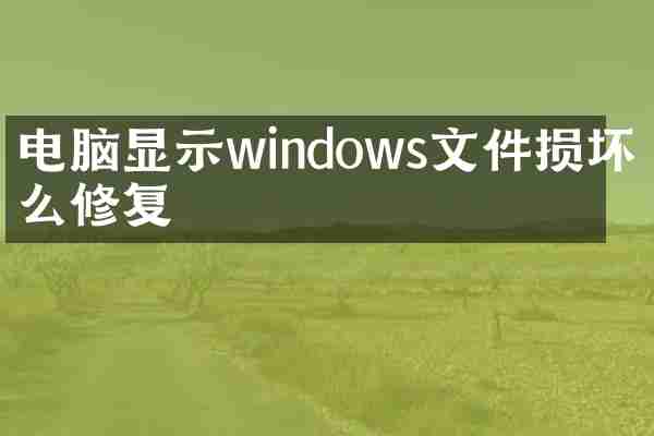 电脑显示windows文件损坏怎么修复