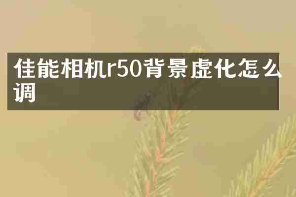 佳能相机r50背景虚化怎么调