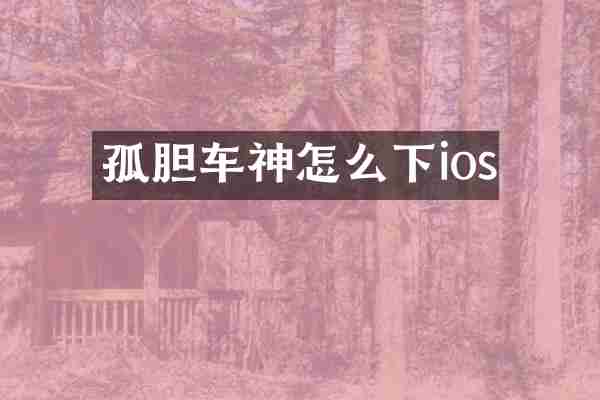 孤胆车神怎么下ios