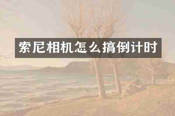 索尼相机怎么搞倒计时