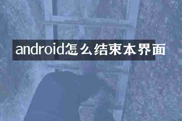 android怎么结束本界面