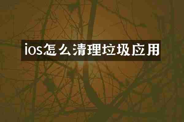 ios怎么清理垃圾应用