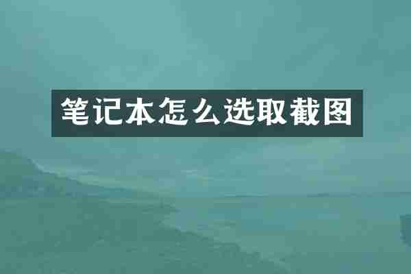 笔记本怎么选取截图