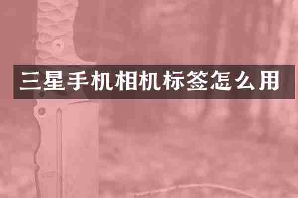三星手机相机标签怎么用