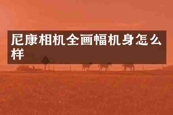 尼康相机全画幅机身怎么样