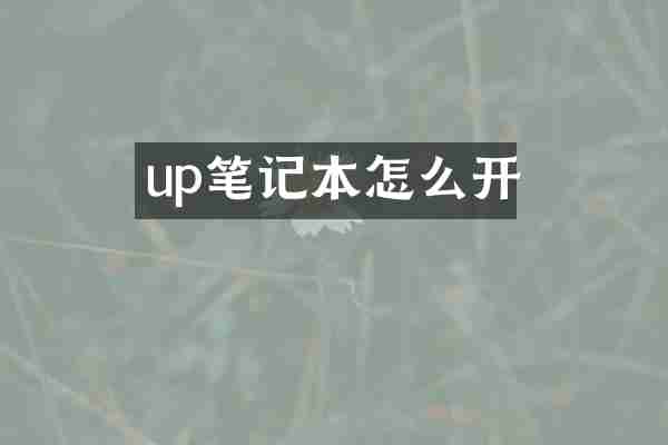 up笔记本怎么开